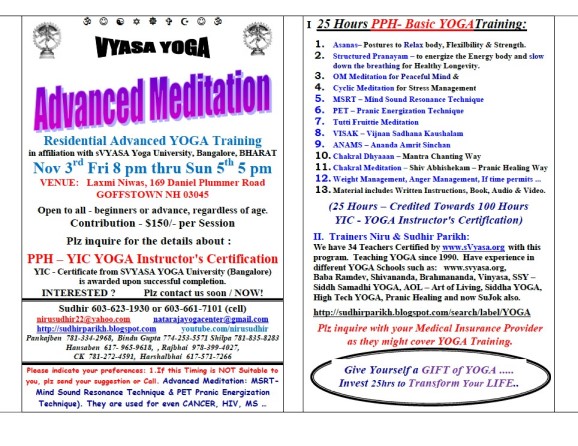 Vyasa Yoga: Advanced Meditation