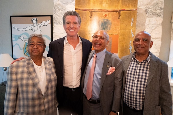 Ramesh Kapur Hosts California Gov. Newsom At His Home