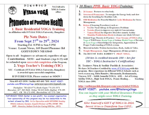 Vyasa Yoga: Promotion Of Positive Health