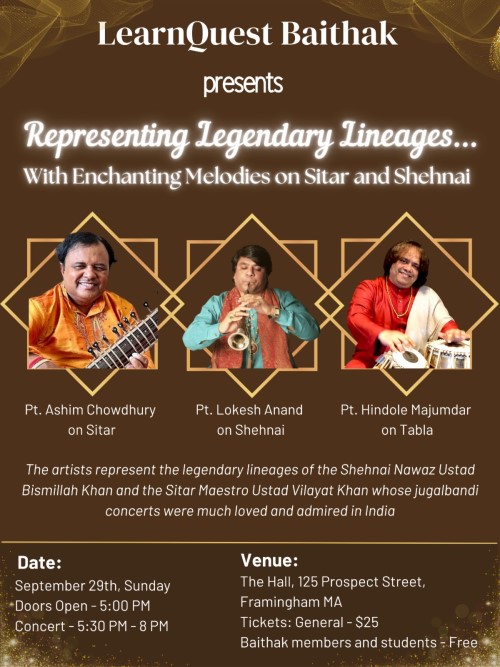 LearnQuest Baiithak: Representing Legendary Lineages Of Shehnai And Sitar