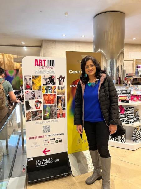 Java Joshi Exhibiting Her Paintings At Louvre In Paris