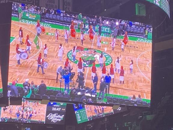 ISW Symphony Dhol Tasha Lezim Team Performs At Boston Celtics Pregame Show