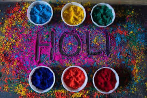 Gulal or Holi Colors in Bowls on a ...