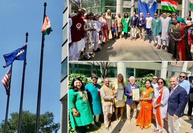 A group of people standing outside a flag    AI-generated content may be incorrect.